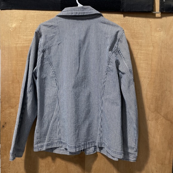 Christopher & Banks Railroad Striped Jacket With 4 Pockets & Long Sleeves Small - Picture 6 of 13